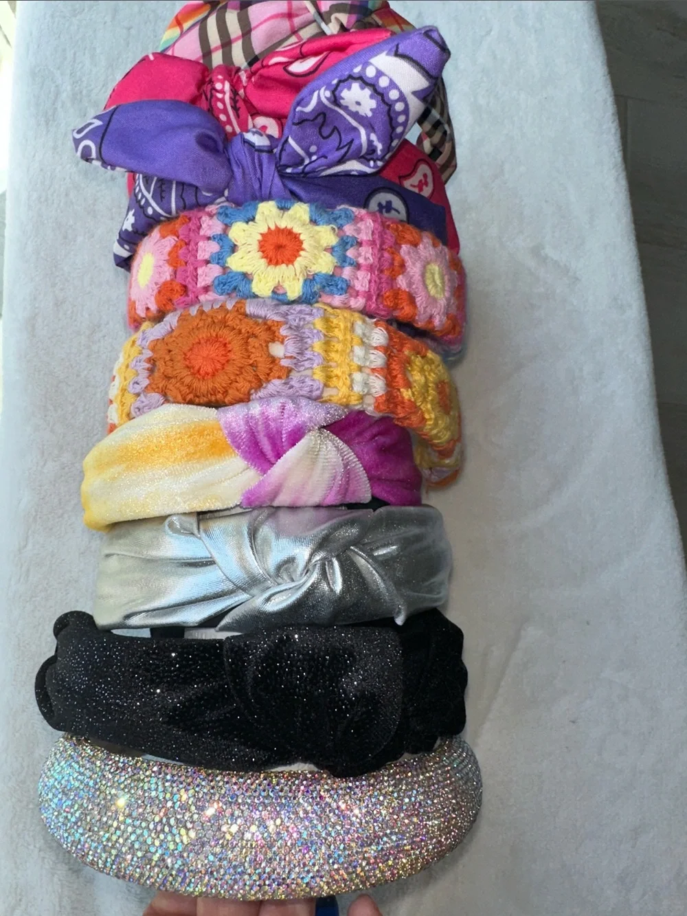 Assorted Girls' Headbands - Pink, Purple, Yellow, Silver, Black, Multicolor